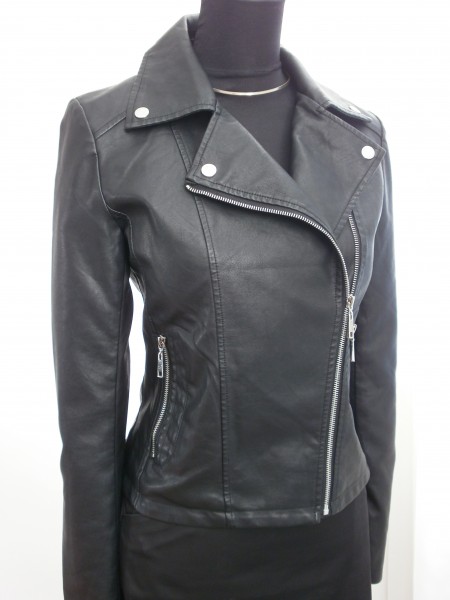 Koženková bunda dámska - čierna - black - 2XL