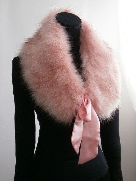 Kožušinový golier - Ružová svetlá - Light Pink