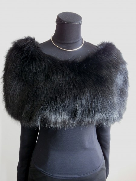 Kožušinový šál bolero - Čierna - Black