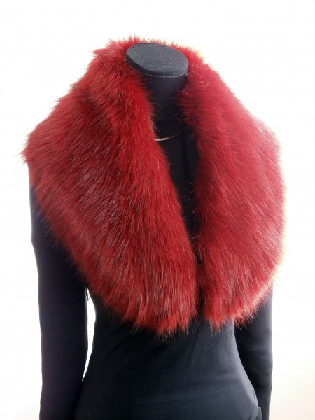 Kožušinový golier - Červená rubínová -Red Ruby Carmen